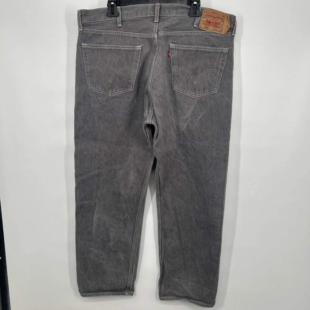 Levi Strauss 501 Vintage Mens Jeans 42x32 Straight Leg Button-Fly Light Gray - Picture 4 of 7